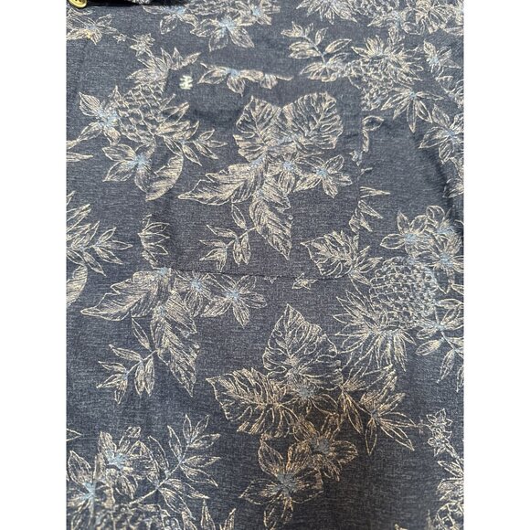 Izod Saltwater XL Mens All Over Pineapple SS Blue Hawaiian Button-Down Shirt 100 - Picture 3 of 10